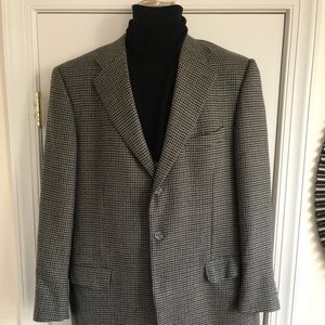 Ermenegildo Zegna men 2Btn black tan tweed blazer